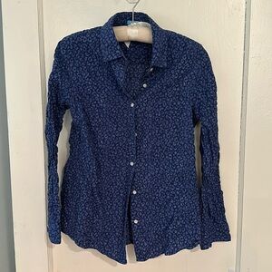 J McLaughlin Lois shirt size small blue leopard